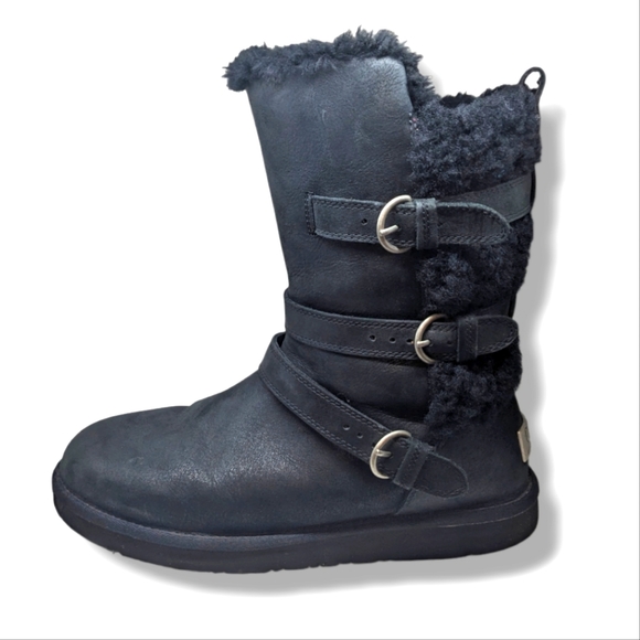 UGG | Australia Becket II Black Suede Sherpa Lined Women's Size 9 - Picture 2 of 7
